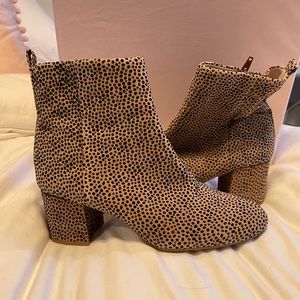 Gianni Bini Suede Brown and Black Speckled Booties